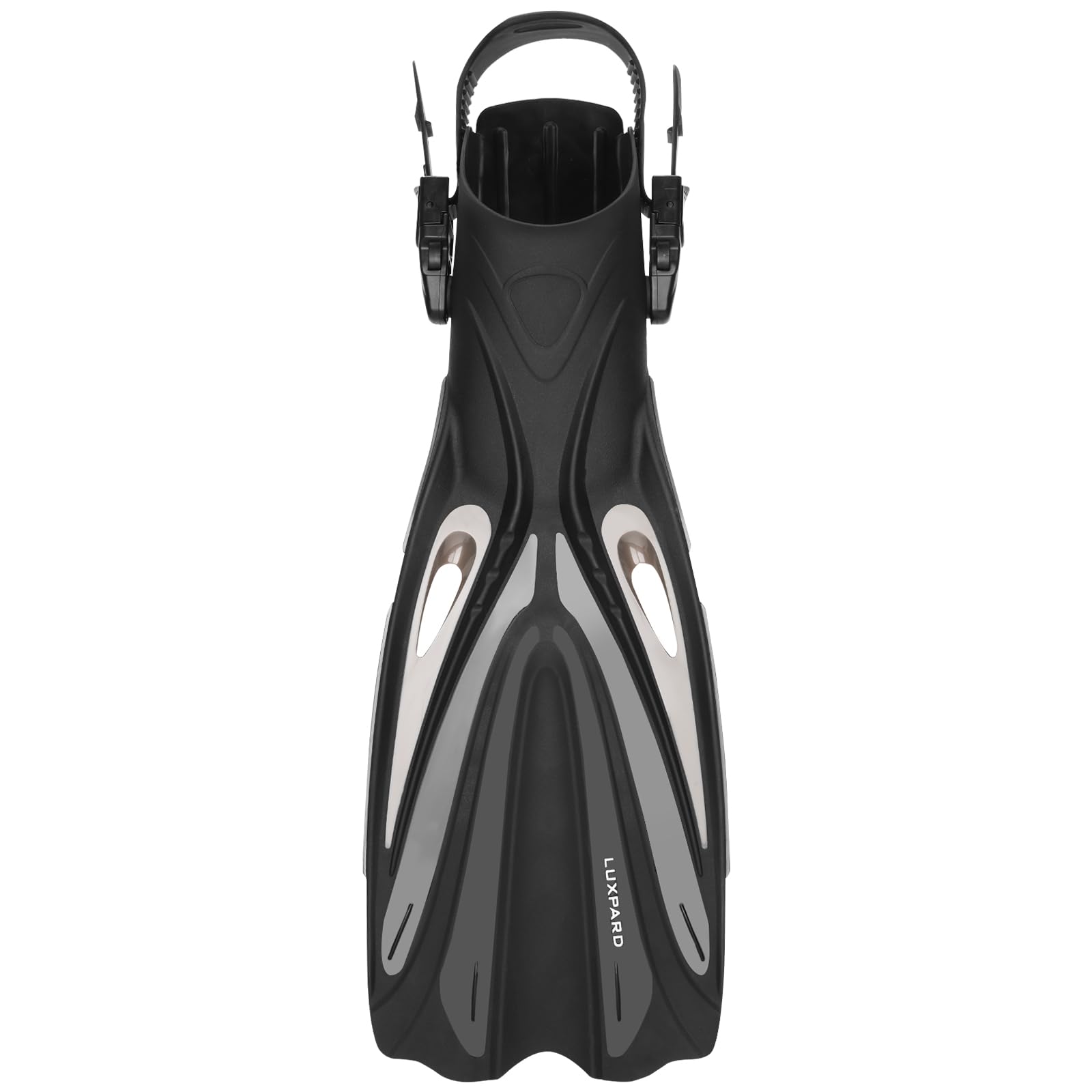 LUXPARD Diving Fins, Powerful Efficient Open Heel Scuba Diving Fins, Flippers for Snorkeling and Freediving with Adjustable Buckles