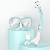 LUXPARD Kids Snorkel Set, Snorkeling Gear for Kids, Anti-Fog Panoramic View Snorkel Mask and Anti-Leak Dry Snorkel Tube, Snorkel Kit Bag Included