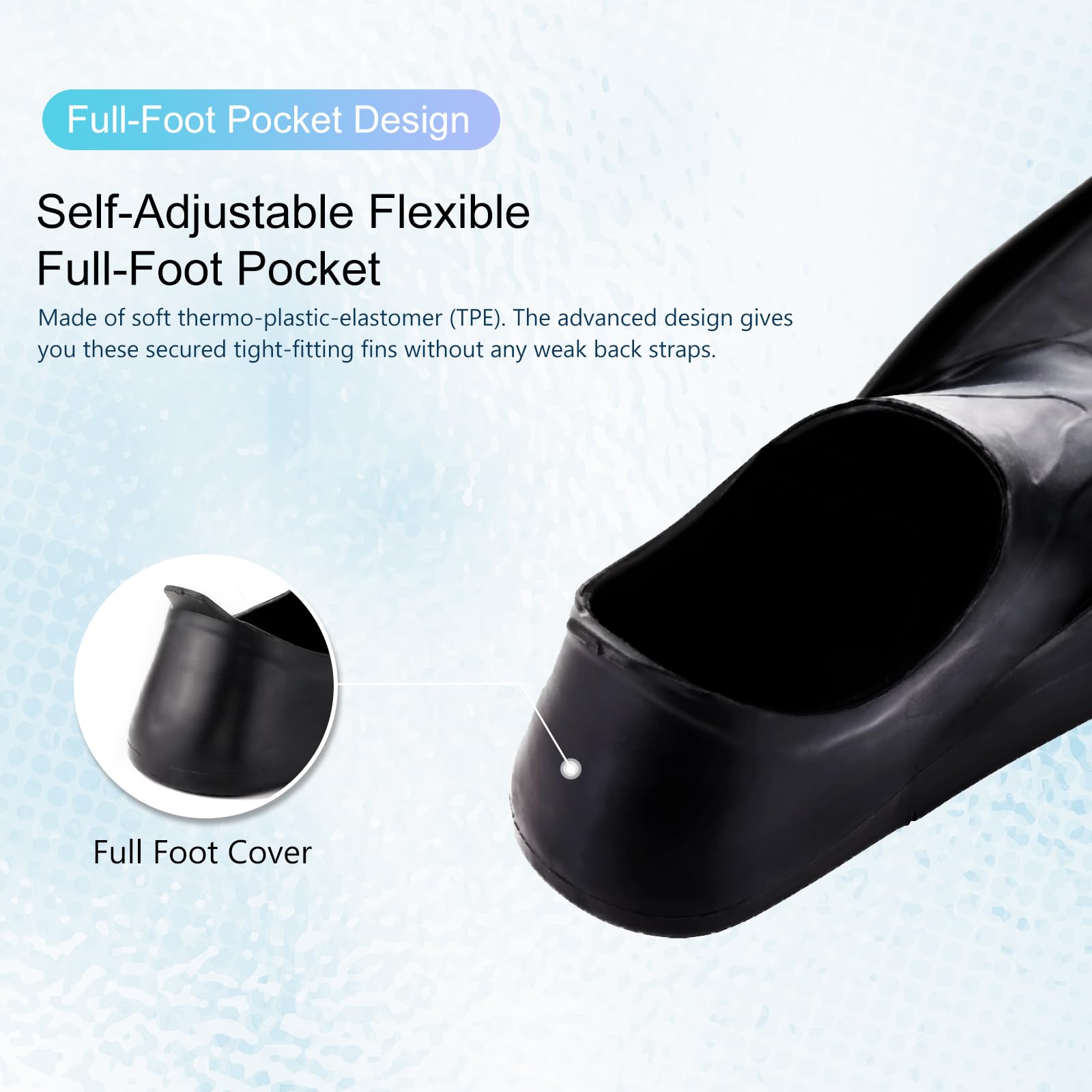 LUXPARD Snorkel Fins, Comfortable Soft Full Foot Snorkeling Fins, Flippers for Snorkeling, Scuba Diving, and Freediving