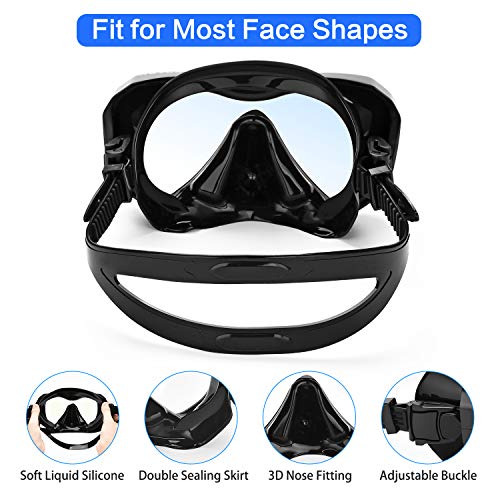 LUXPARD Snorkel Set, Anti-Fog Panoramic View Snorkel Mask and Anti-Leak Dry Snorkel Tube, Snorkeling Gear for Adult and Youth, Snorkel Kit Bag Included