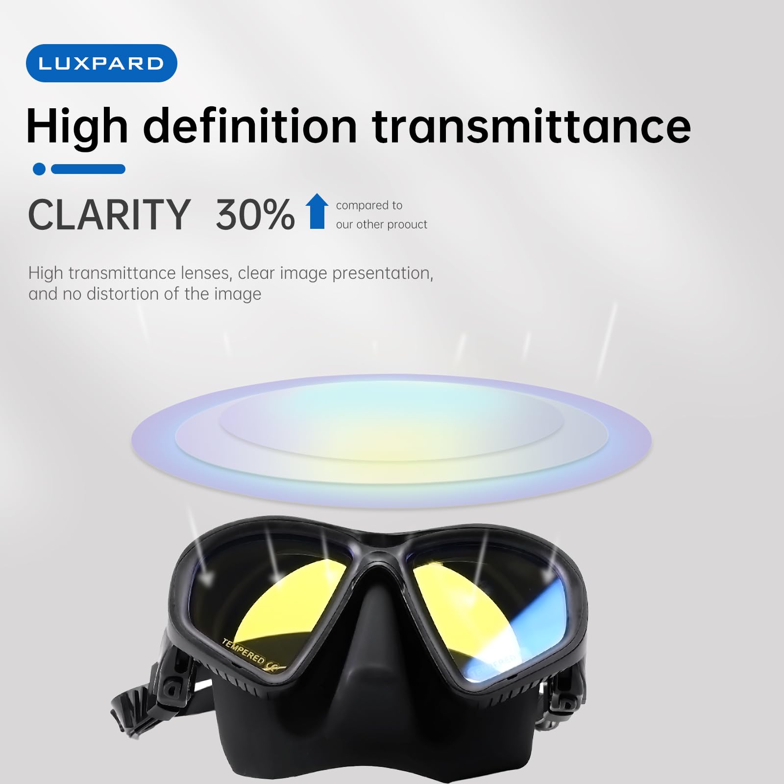 LUXPARD Diving Mask, Scuba Mask for Scuba Diving, Snorkeling, Free Diving, and Skin Diving. Anti-Fog Anti-Leak Low Volume Dive Mask with UV Coated Lenses, Scuba Gear for Adults