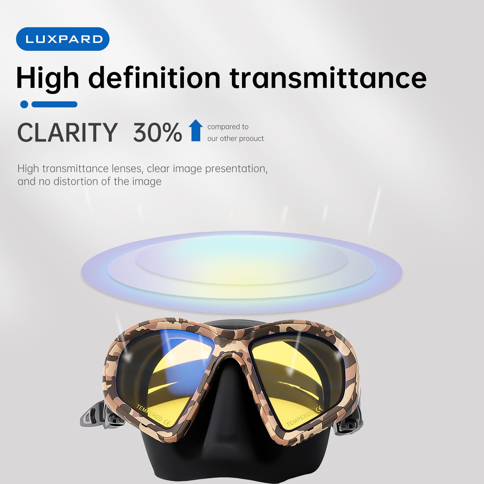 LUXPARD Diving Mask, Scuba Mask for Scuba Diving, Snorkeling, Free Diving, and Skin Diving. Anti-Fog Anti-Leak Low Volume Dive Mask with UV Coated Lenses, Scuba Gear for Adults