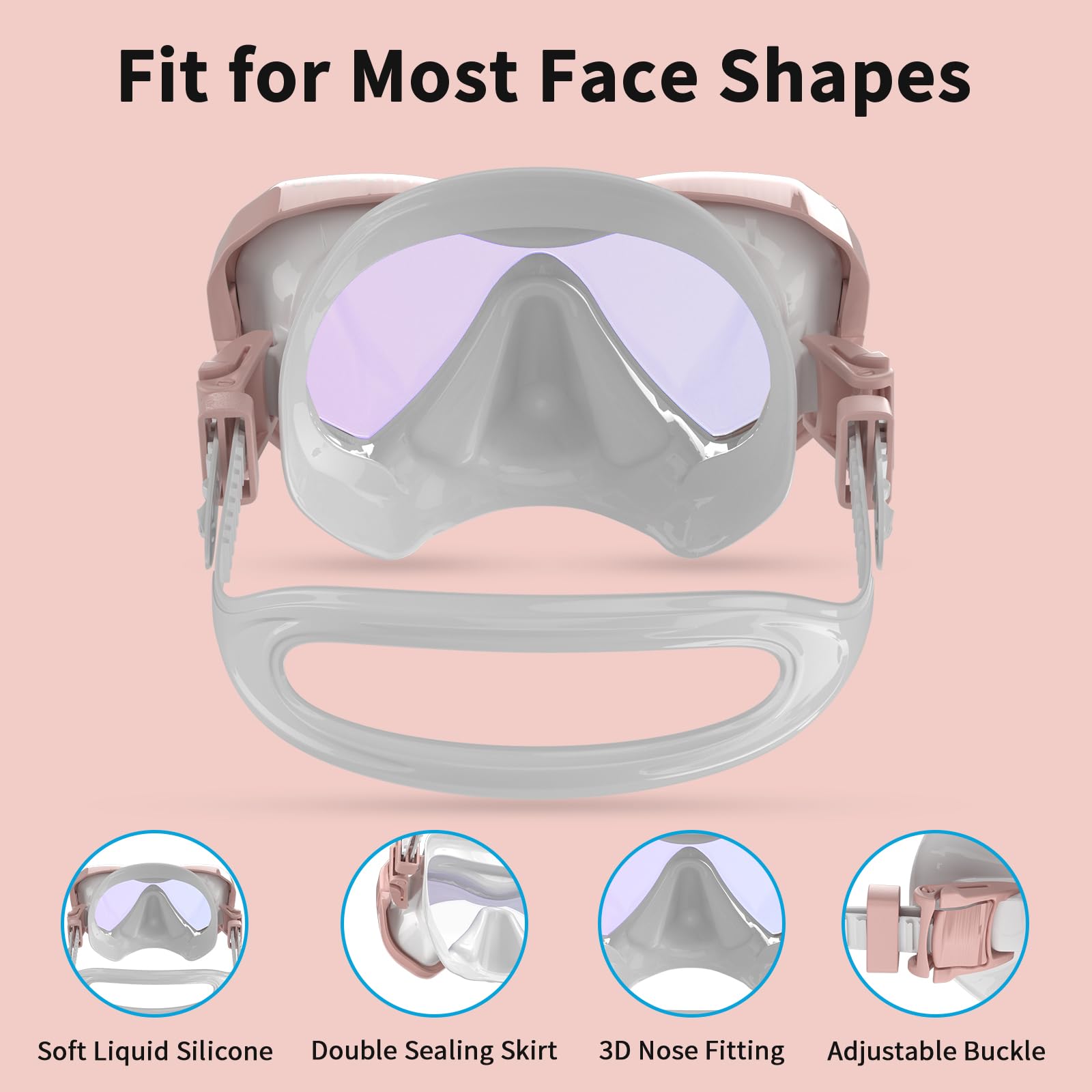 LUXPARD Kids Snorkel Set, Snorkeling Gear for Kids, Anti-Fog Panoramic View Snorkel Mask and Anti-Leak Dry Snorkel Tube, Snorkel Kit Bag Included