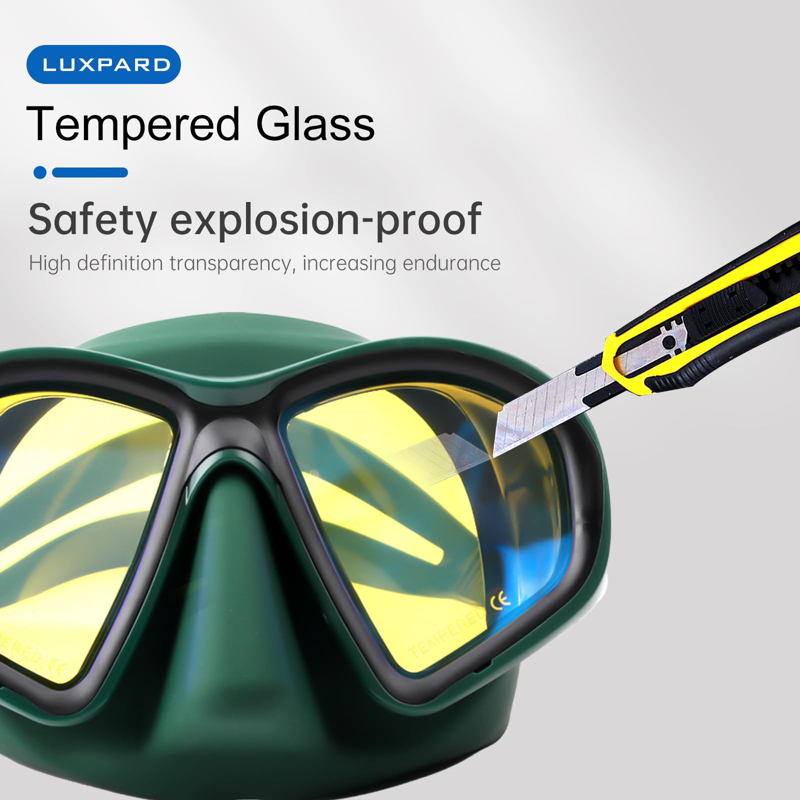 LUXPARD Diving Mask, Scuba Mask for Scuba Diving, Snorkeling, Free Diving, and Skin Diving. Anti-Fog Anti-Leak Low Volume Dive Mask with UV Coated Lenses, Scuba Gear for Adults