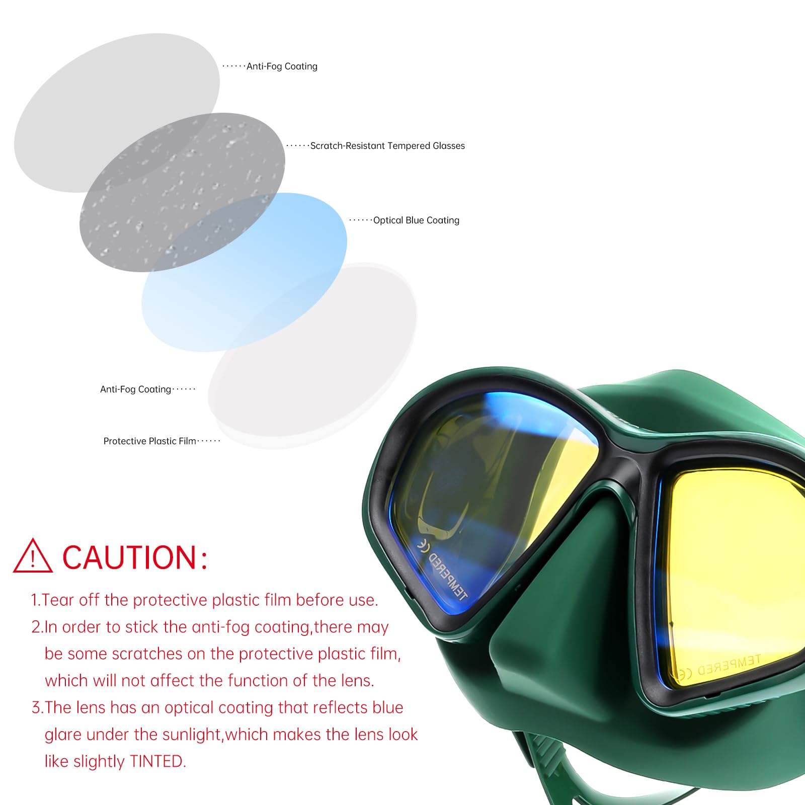 LUXPARD Tauchmaske, Tauchmaske zum Gerätetauchen, Schnorcheln, Freitauchen und Sporttauchen. Anti-Beschlag-Anti-Leck-Tauchmaske mit geringem Volumen und UV-beschichteten Gläsern, Tauchausrüstung für Erwachsene
