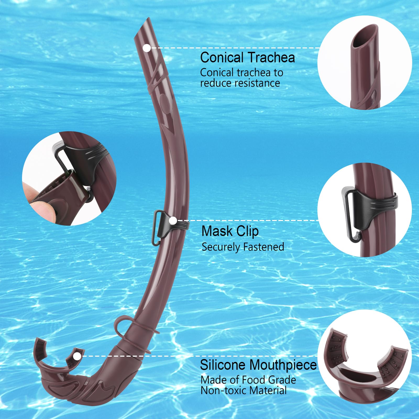 LUXPARD Diving Snorkel, Foldable Silicone Snorkel for Freediving, Skin Diving, Spearfishing, and Scuba Diving
