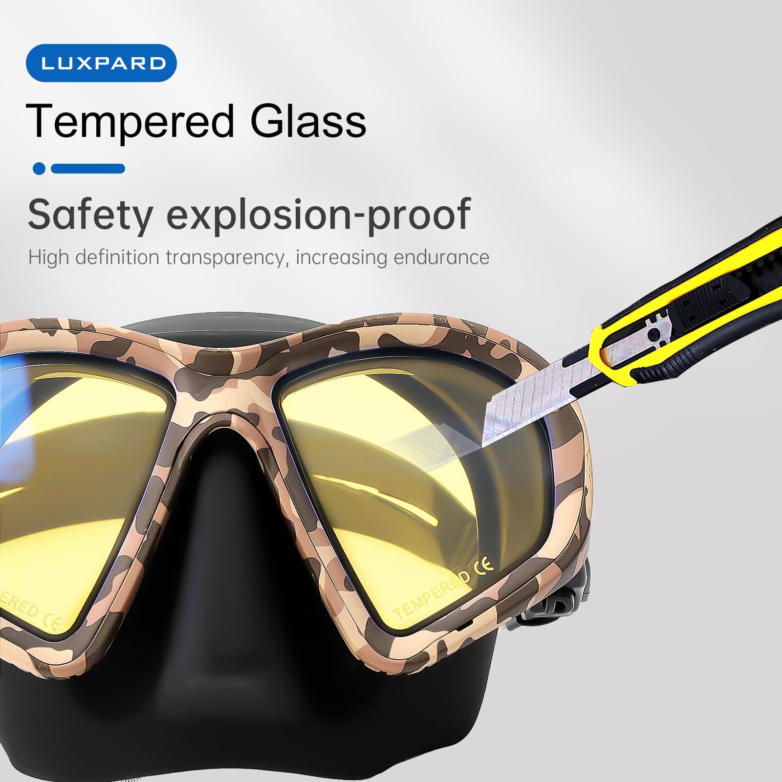 LUXPARD Diving Mask, Scuba Mask for Scuba Diving, Snorkeling, Free Diving, and Skin Diving. Anti-Fog Anti-Leak Low Volume Dive Mask with UV Coated Lenses, Scuba Gear for Adults