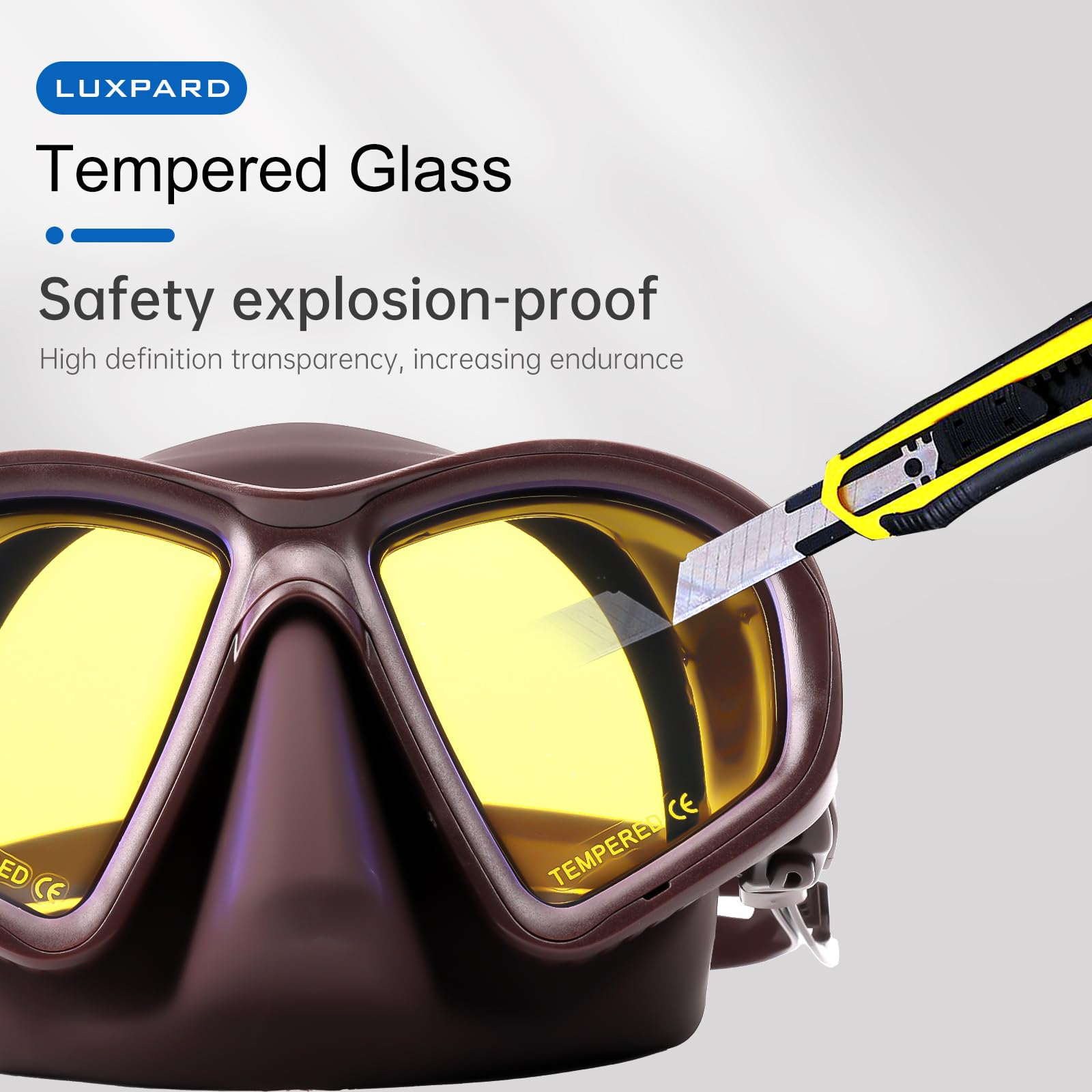 LUXPARD Diving Mask, Scuba Mask for Scuba Diving, Snorkeling, Free Diving, and Skin Diving. Anti-Fog Anti-Leak Low Volume Dive Mask with UV Coated Lenses, Scuba Gear for Adults