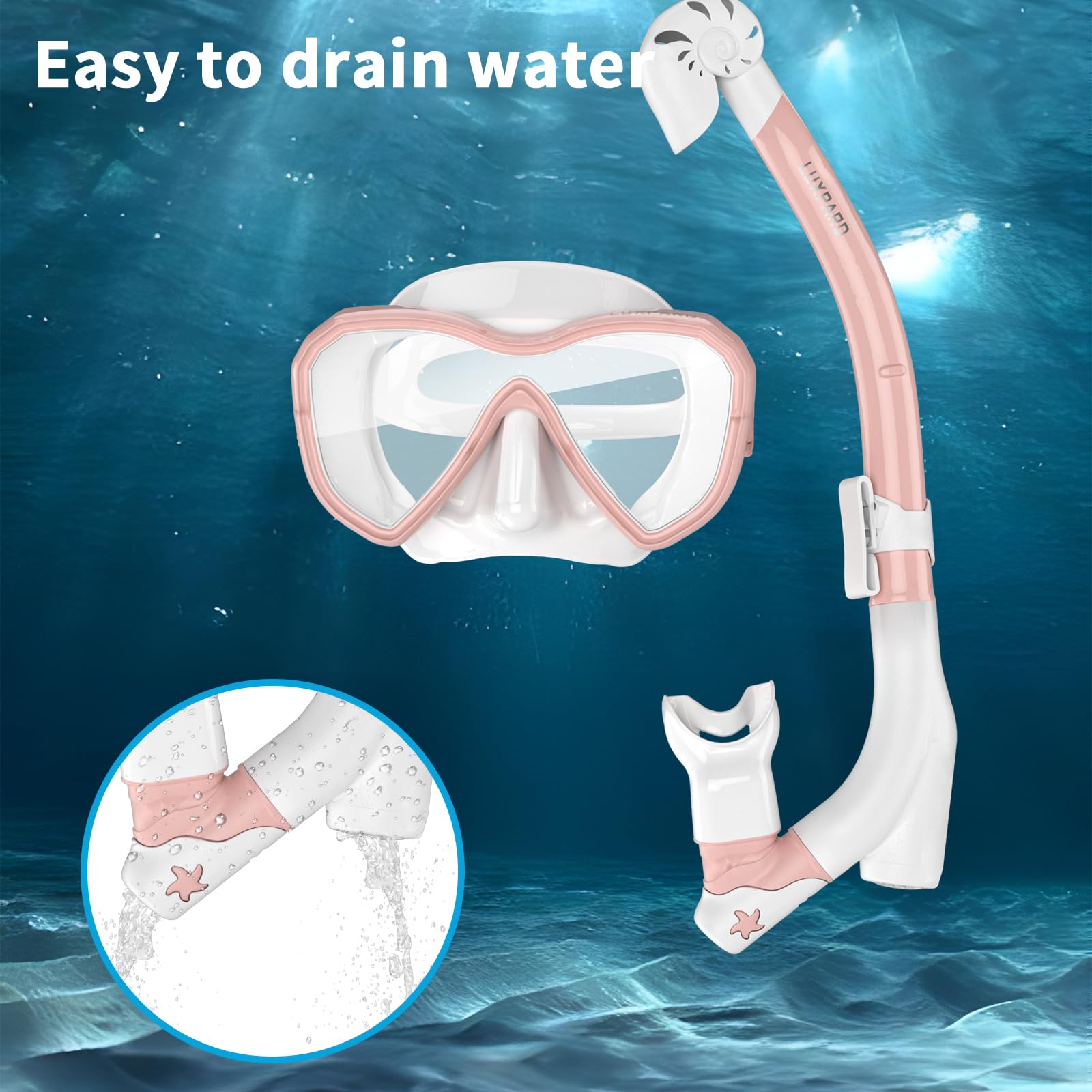 Diving Masks Foldable Anti-Fog Snorkel Mask Set with Full Dry Top System  for Free Swim Professional Snorkeling Gear Adults Kids