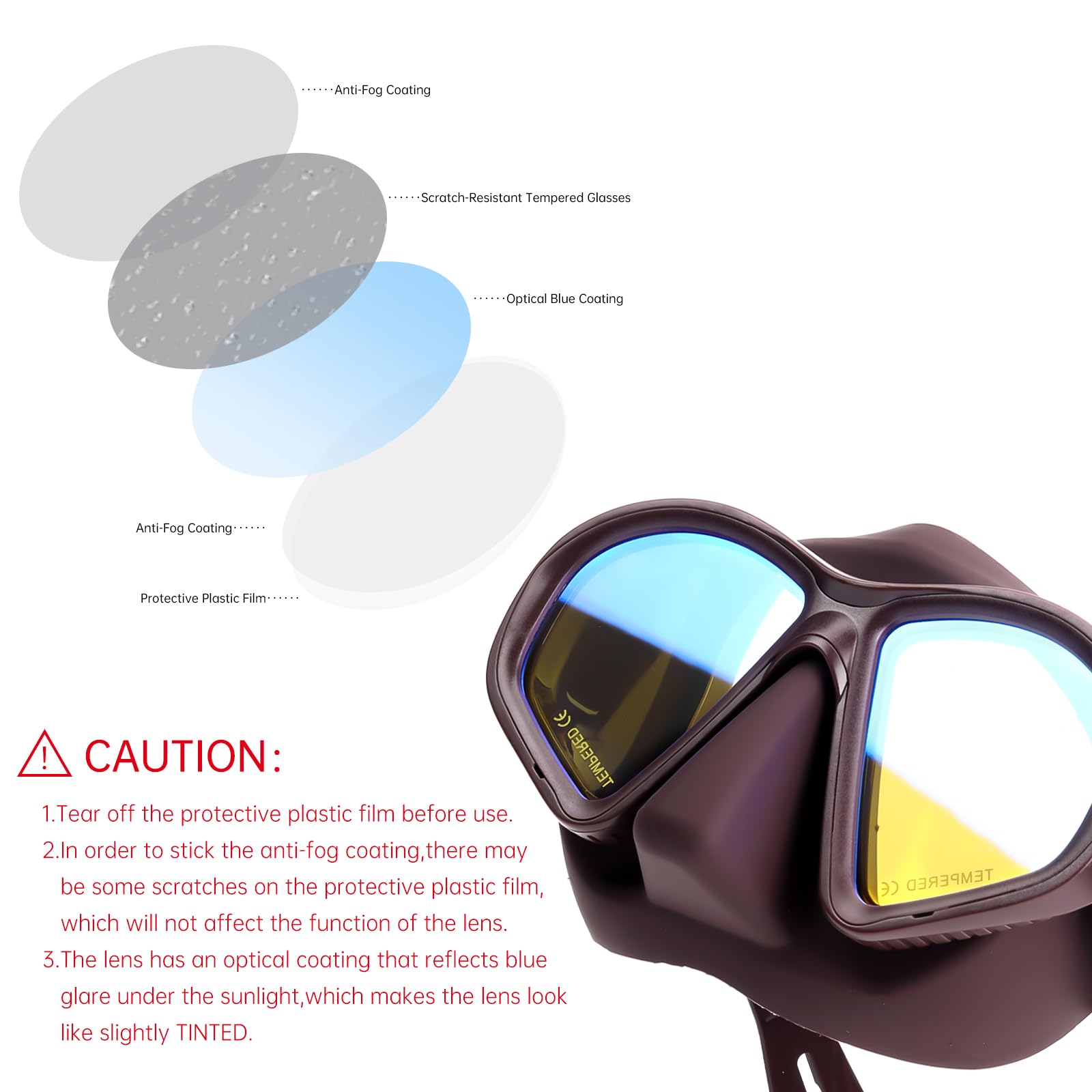 LUXPARD Diving Mask, Scuba Mask for Scuba Diving, Snorkeling, Free Diving, and Skin Diving. Anti-Fog Anti-Leak Low Volume Dive Mask with UV Coated Lenses, Scuba Gear for Adults